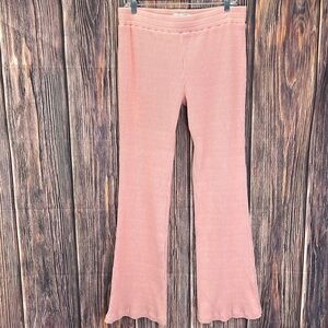 ⭐️Wildfox Rib Wide Leg Bottom pink sweat pants size medium NWT